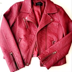 Ann Taylor Faux Leather Moto Jacket Small